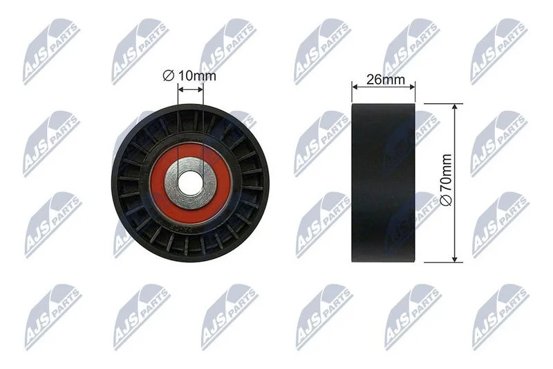 Tensioner Pulley, V-ribbed belt NTY RNK-FR-058