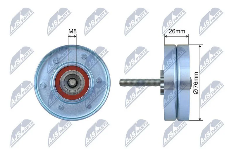 Tensioner Pulley, V-ribbed belt NTY RNK-FR-065