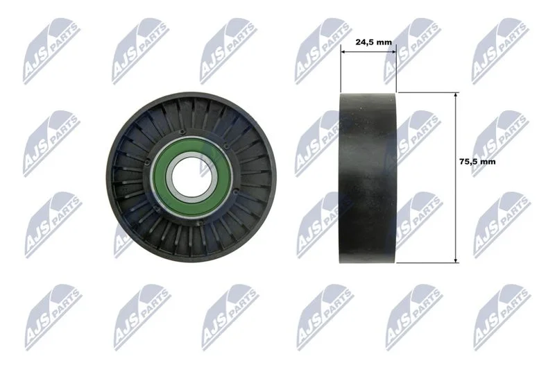 Tensioner Pulley, V-ribbed belt NTY RNK-FR-069