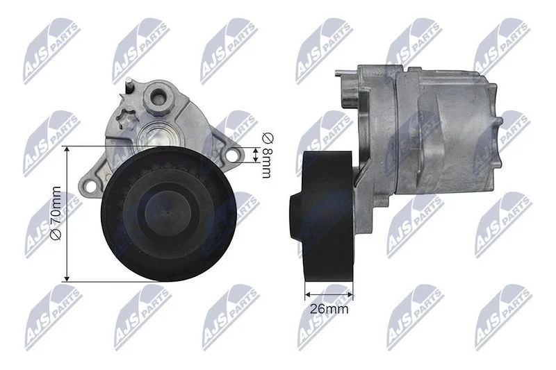 Tensioner Pulley, V-ribbed belt NTY RNK-ME-011