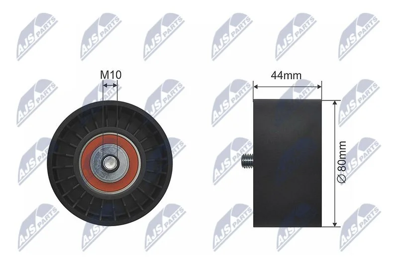 Tensioner Pulley, V-ribbed belt NTY RNK-ME-017
