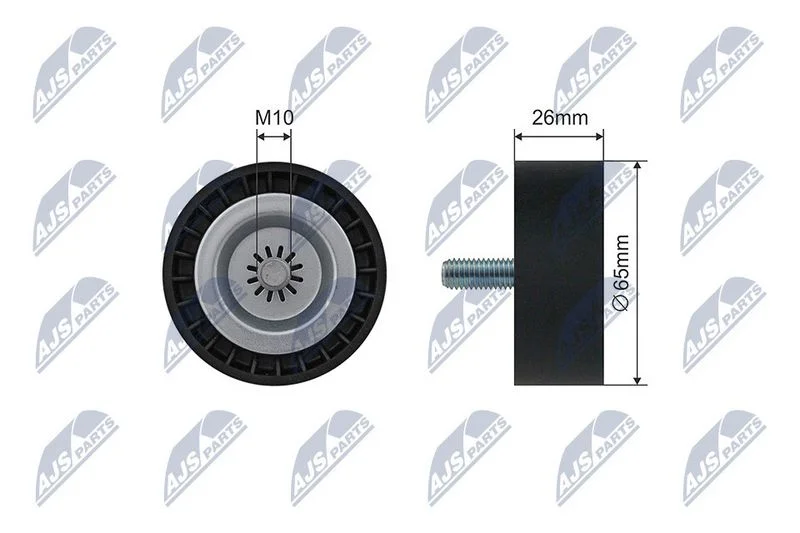 Tensioner Pulley, V-ribbed belt NTY RNK-ME-054