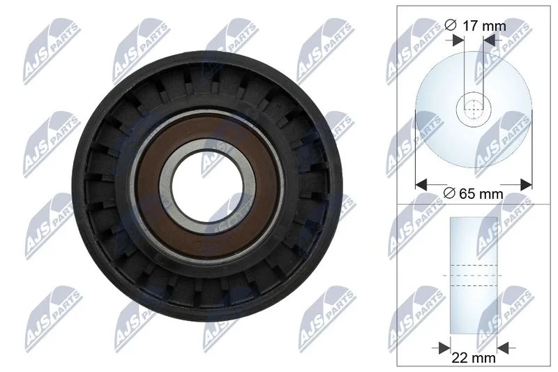 Tensioner Pulley, V-ribbed belt NTY RNK-ME-086