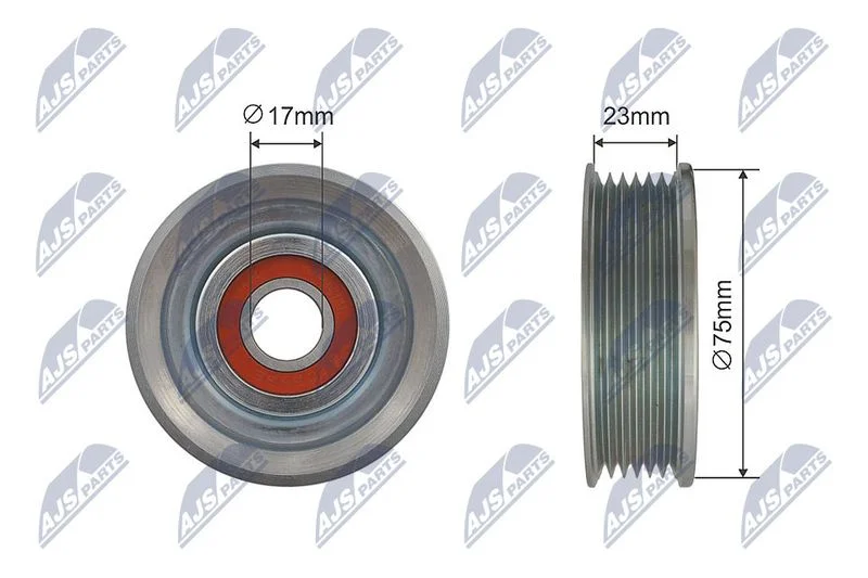 Tensioner Pulley, V-ribbed belt NTY RNK-MZ-015