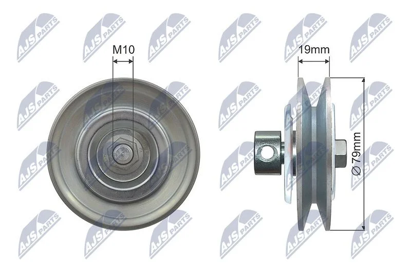 Tensioner Pulley, V-ribbed belt NTY RNK-NS-040