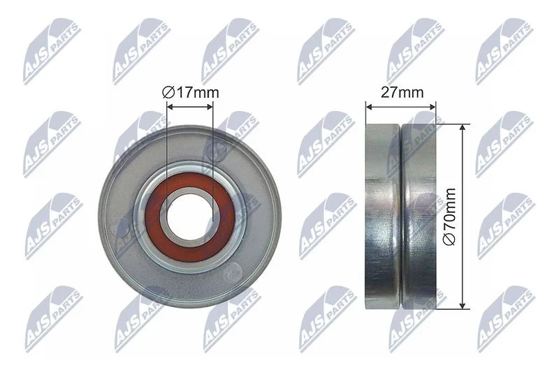 Tensioner Pulley, V-ribbed belt NTY RNK-NS-044