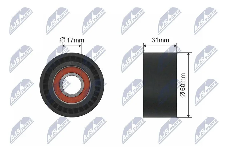 Deflection/Guide Pulley, V-ribbed belt NTY RNK-PL-014