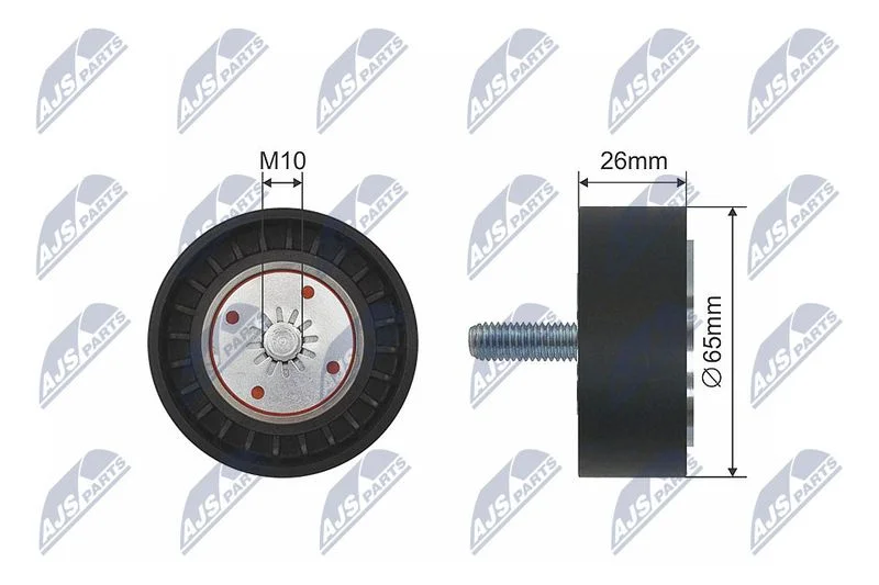Tensioner Pulley, V-ribbed belt NTY RNK-PL-028