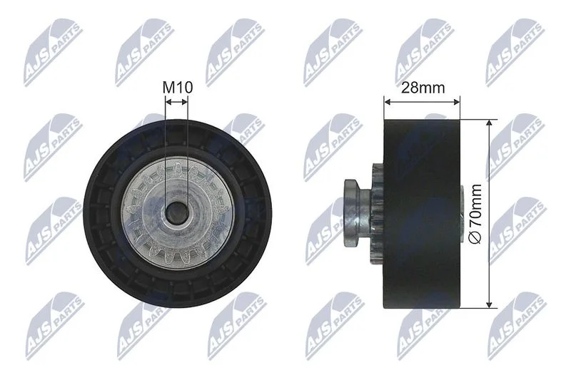 Tensioner Pulley, V-ribbed belt NTY RNK-RE-020