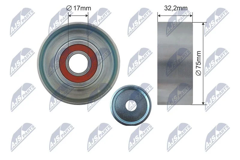 Tensioner Pulley, V-ribbed belt NTY RNK-TY-016