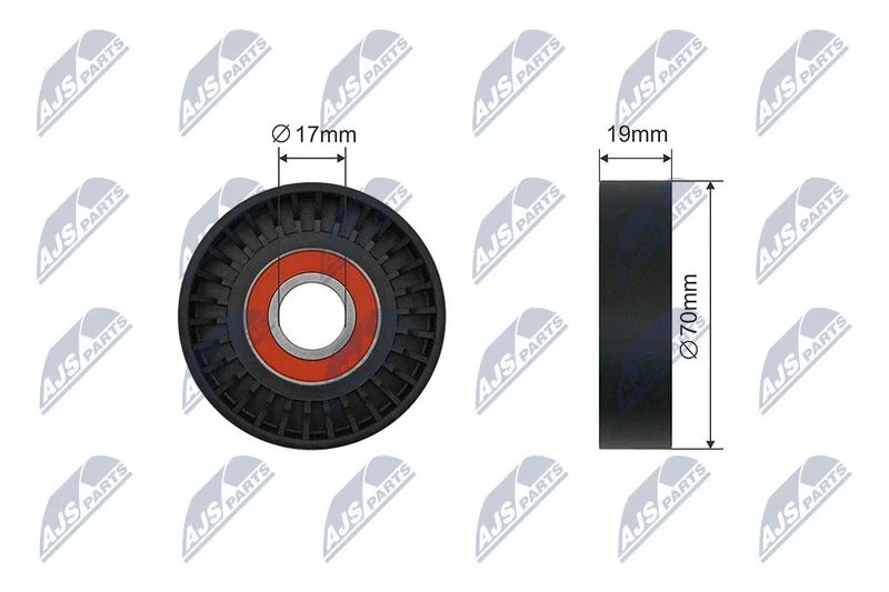 Tensioner Pulley, V-ribbed belt NTY RNK-TY-036