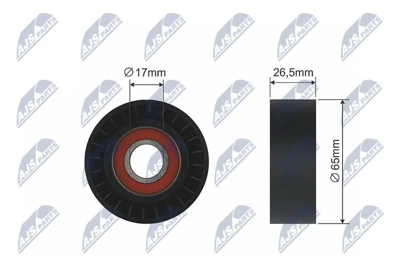 Tensioner Pulley, V-ribbed belt NTY RNK-VV-011