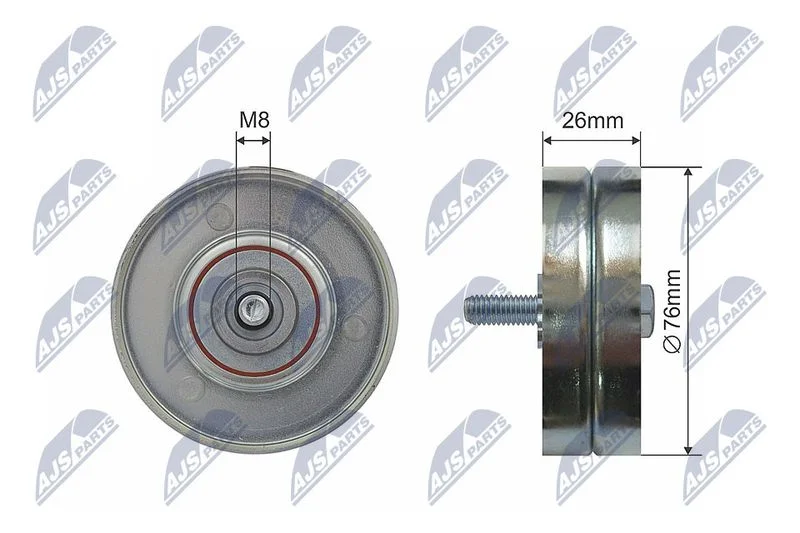 Deflection/Guide Pulley, V-ribbed belt NTY RNK-VV-013