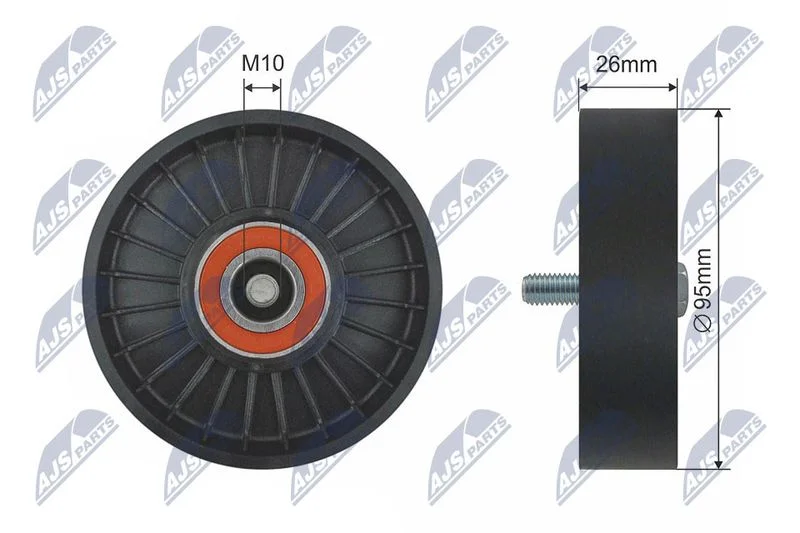 Deflection/Guide Pulley, V-ribbed belt NTY RRK-KA-301