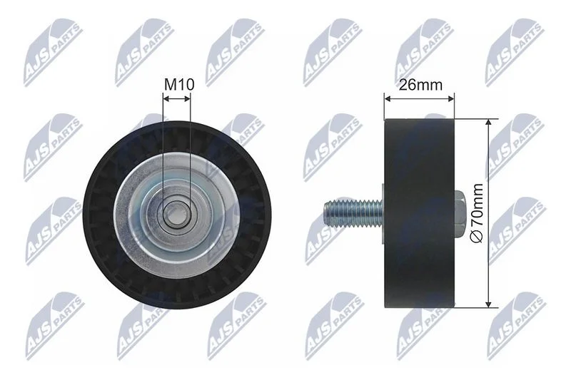 Deflection/Guide Pulley, V-ribbed belt NTY RNK-BM-005