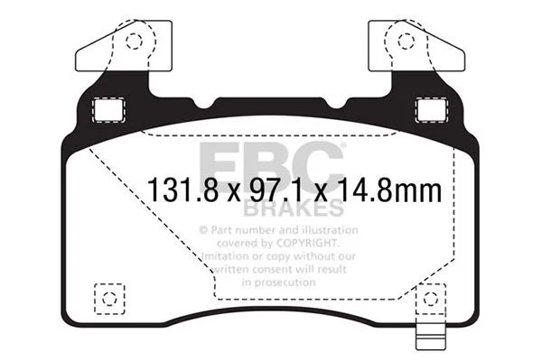 Stabdžių trinkelių rinkinys, diskinis stabdys EBC Brakes DP43028R