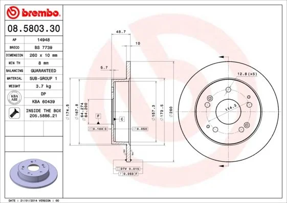 Brake Disc BREMBO 08.5803.30
