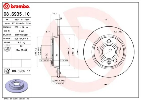 Brake Disc BREMBO 08.6935.11