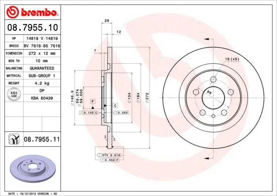 Brake Disc BREMBO 08.7955.11