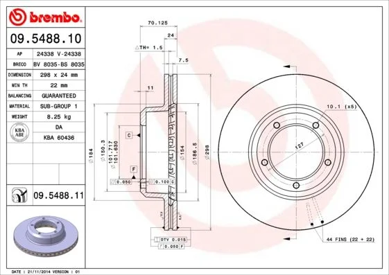 Brake Disc BREMBO 09.5488.11