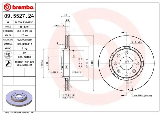 Brake Disc BREMBO 09.5527.24