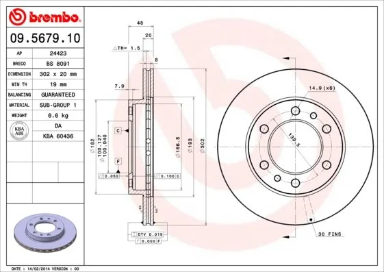 Brake Disc BREMBO 09.5679.10