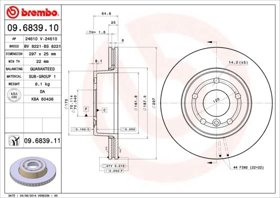 Brake Disc BREMBO 09.6839.11