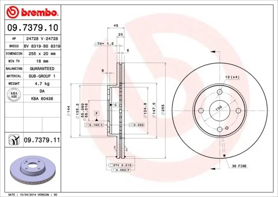 Brake Disc BREMBO 09.7379.11