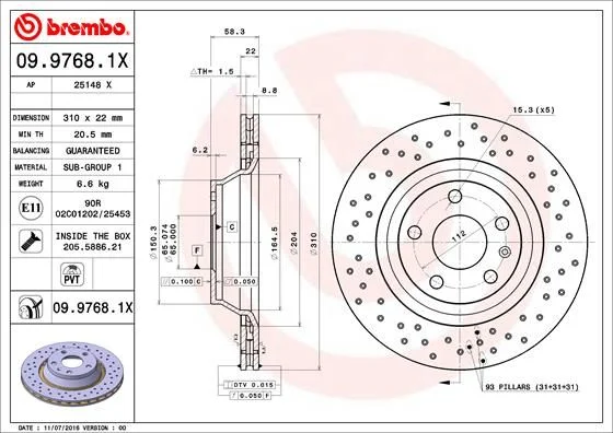 Brake Disc BREMBO 09.9768.1X