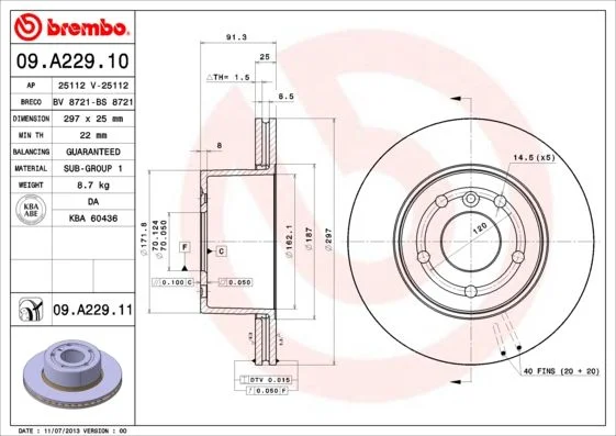 Brake Disc BREMBO 09.A229.11