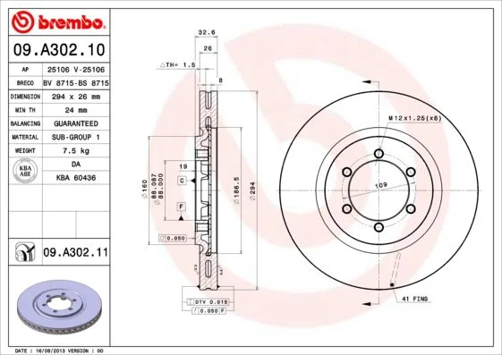 Brake Disc BREMBO 09.A302.11