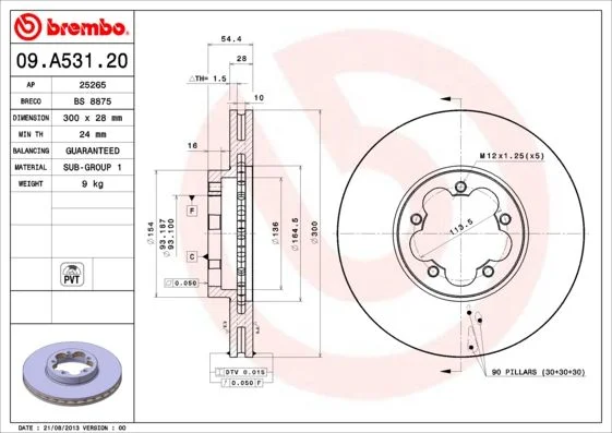 Brake Disc BREMBO 09.A531.20