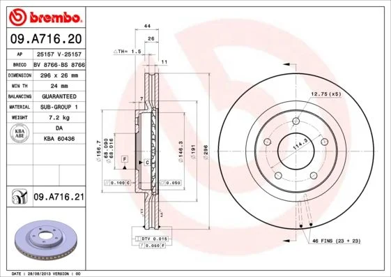 Brake Disc BREMBO 09.A716.21