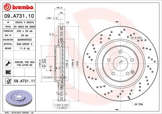 Brzdový kotúč BREMBO 09.A731.11