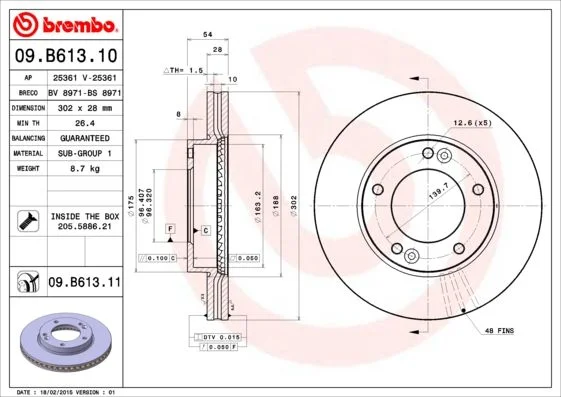 Brake Disc BREMBO 09.B613.11