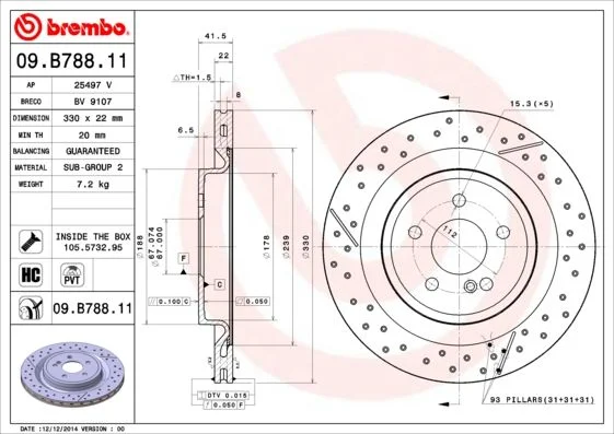Brake Disc BREMBO 09.B788.11