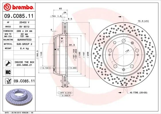 Brake Disc BREMBO 09.C085.11