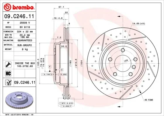 Brake Disc BREMBO 09.C246.11
