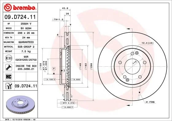 Brzdový kotúč BREMBO 09.D724.11