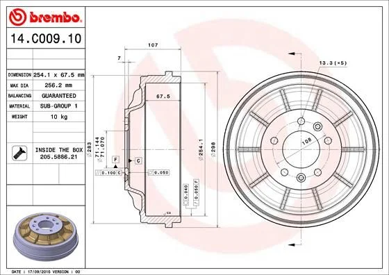 Brake Drum BREMBO 14.C009.10