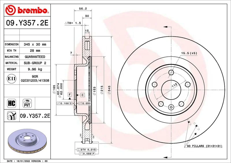 Sada brzd, kotúčová brzda BREMBO KT 08 005