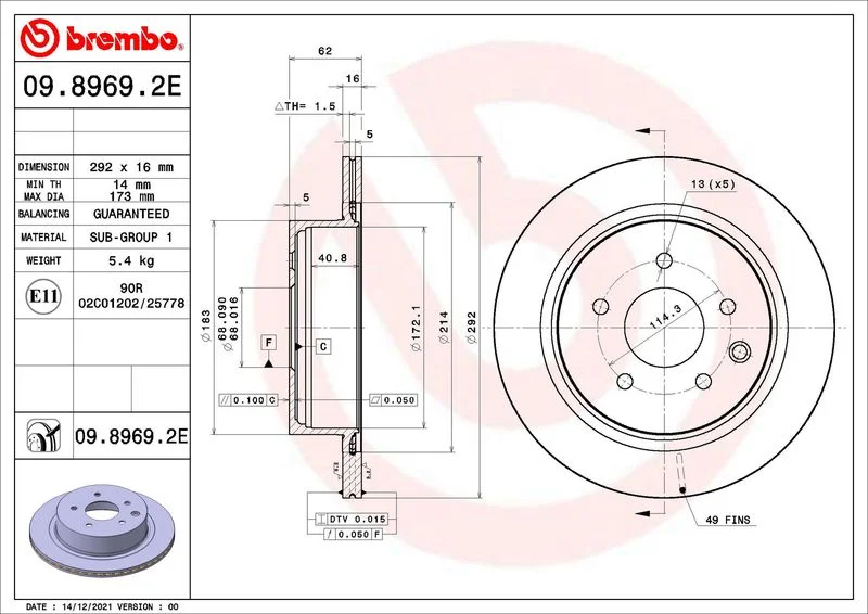 Brake Kit, disc brake BREMBO KT 08 020