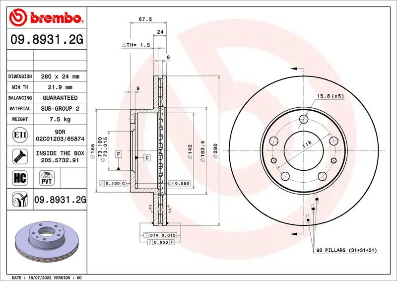 Brake Kit, disc brake BREMBO KT 10 001