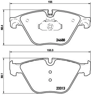 Sada brzdových platničiek, kotúčová brzda BREMBO P 06 074