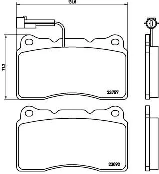 Sada brzdových platničiek, kotúčová brzda BREMBO P 23 115