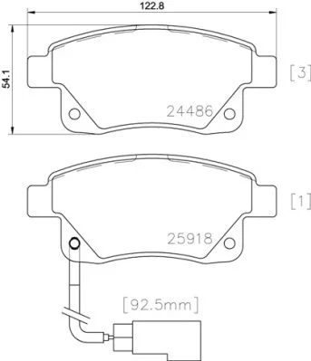 Sada brzdových platničiek, kotúčová brzda BREMBO P 24 066