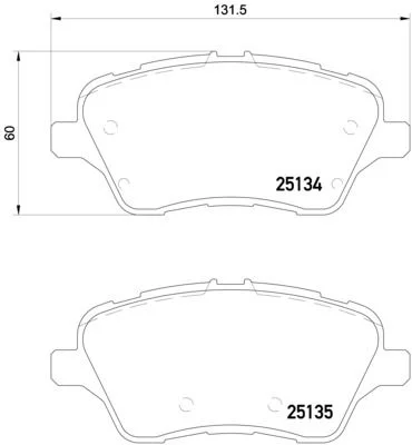Sada brzdových platničiek, kotúčová brzda BREMBO P 24 151