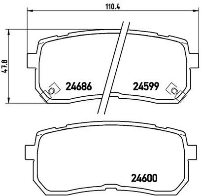 Sada brzdových platničiek, kotúčová brzda BREMBO P 30 035