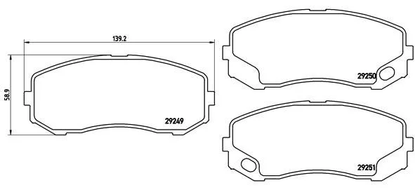 Sada brzdových platničiek, kotúčová brzda BREMBO P 54 043