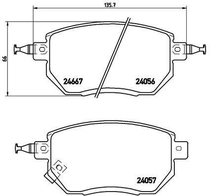 Sada brzdových platničiek, kotúčová brzda BREMBO P 56 051